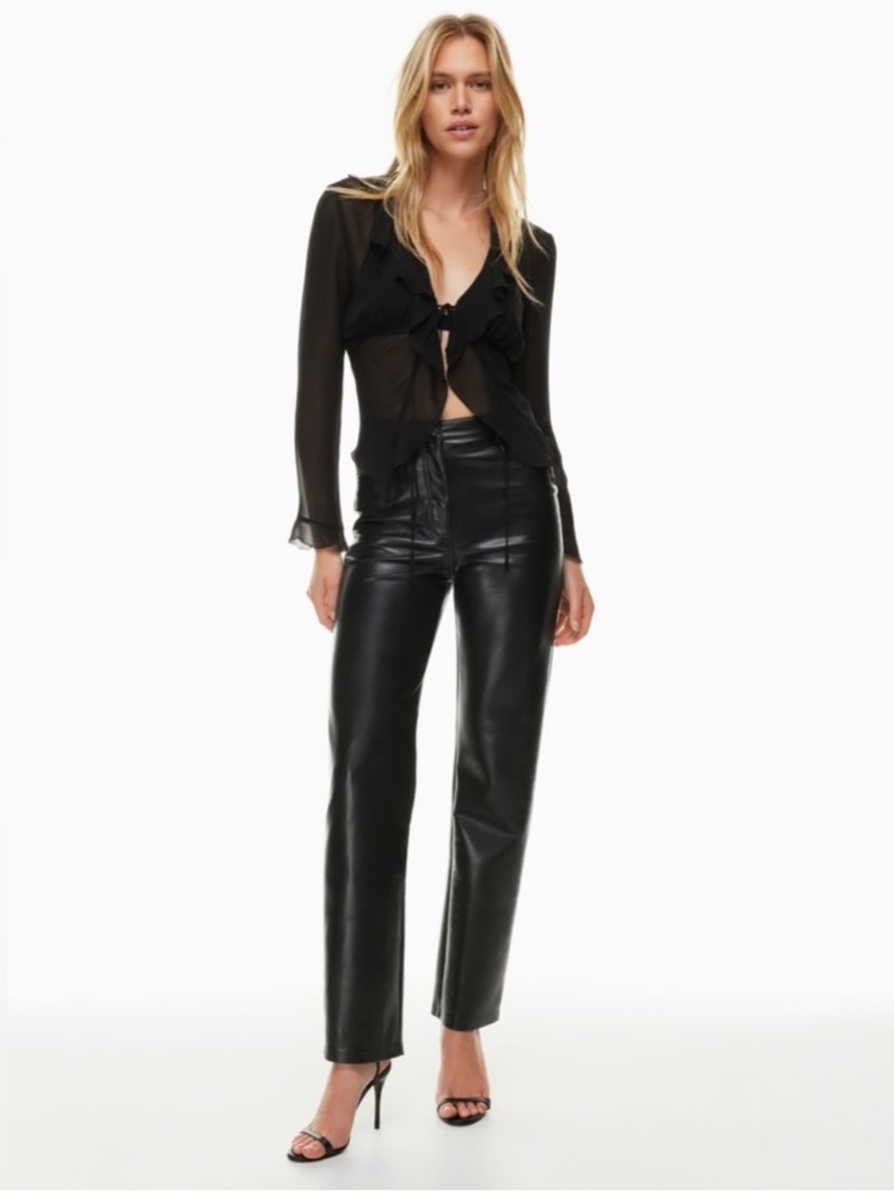Wilfred Black Faux Leather High-Rise Pants